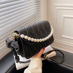 fashion embroidery thread small bag spring new pearl chain handbag texture diagonal bag 23.5*15*9CM