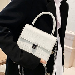 new style stone pattern chain small square bag one-shoulder messenger Handbag 19.5*14*6CM