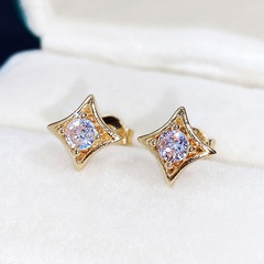 Korean Style creative star zircon earrings simple geometric copper earrings