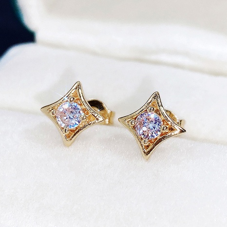 Korean Style creative star zircon earrings simple geometric copper earrings's discount tags