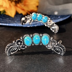 new bohemian style exaggerated large earrings imitation turquoise retro alloy earrings