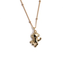 European and American fashion copper plated robot pendant necklace