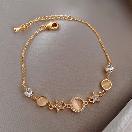 bracelet gomtrique de fleur de zircon de mode style coren simple bijoux de main en acier de tianiumpicture77