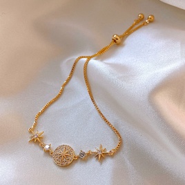 bracelet gomtrique de fleur de zircon de mode style coren simple bijoux de main en acier de tianiumpicture47