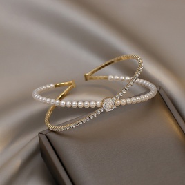 bracelet gomtrique de fleur de zircon de mode style coren simple bijoux de main en acier de tianiumpicture40