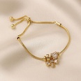 fashion zircon flower geometric bracelet Korean style simple tianium steel hand jewelrypicture56