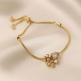 bracelet gomtrique de fleur de zircon de mode style coren simple bijoux de main en acier de tianiumpicture53