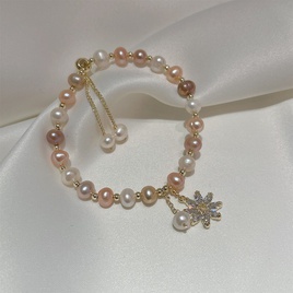 bracelet gomtrique de fleur de zircon de mode style coren simple bijoux de main en acier de tianiumpicture87