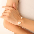 Korean style imitation pearl opening bracelet titanium steel plated 18K gold jewelry wholesalepicture13