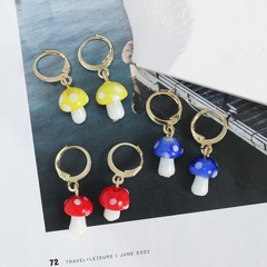 Japanese and Korean fashion cute wave point mushroom simple alloy earrings