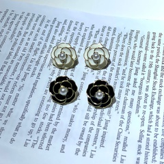 new fashion Korean camellia earrings retro flower alloy earrings
