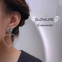 fashion heart-shaped earrings simple hollow heart alloy earrings
