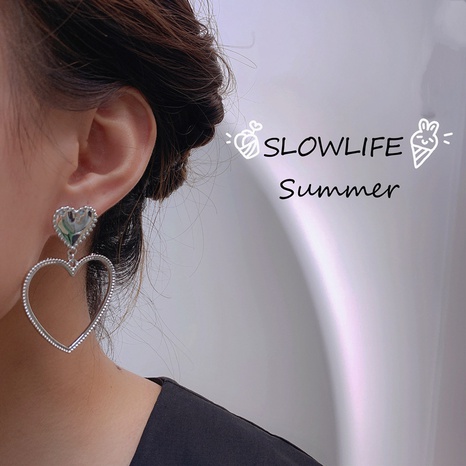 fashion heart-shaped earrings simple hollow heart alloy earrings's discount tags