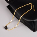 Fashion Black Pendant Geometric Necklace Clavicle Chain Titanium Steelpicture8