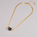 Fashion Black Pendant Geometric Necklace Clavicle Chain Titanium Steelpicture9