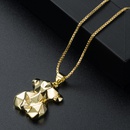 simple cute bear pendant necklace pure copper gold plated fashion necklacepicture9