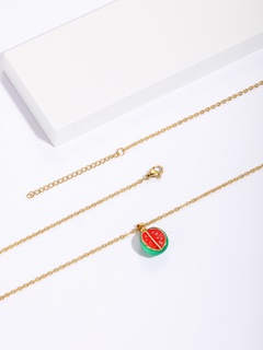 Fashion Plated 18K Gold Watermelon Fruit Design alloy Necklace Jewelry