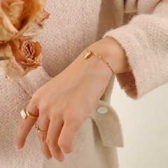 Japan and South Korea heart simple chain titanium steel plated jewelry female bracelet