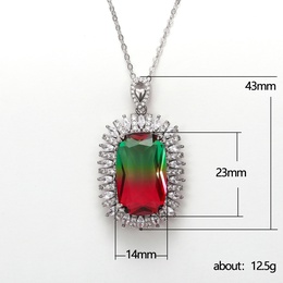 Fashion Gradient Retro Color Diamond Pendant Copper Zircon Necklacepicture10