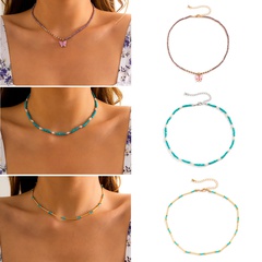 ethnic style simple Miyuki bead necklace contrast color acrylic necklace