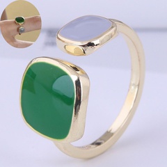 new trendy fashion simple geometric square copper open ring