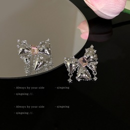 fashion inlaid rhinestone bow alloy earrings wholesalepicture8