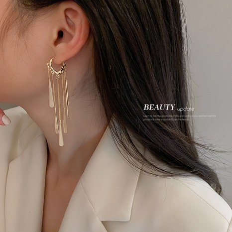 fashion sequins chain long tassel geometric earrings wholesale's discount tags