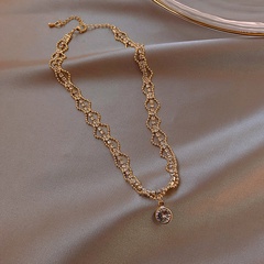 fashion micro diamond necklace simple alloy collarbone chain
