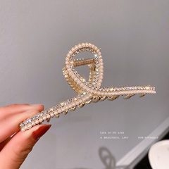 Korean fashion pearl diamond-encrusted hair shark clip hairpin simple hair accessories