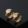 vintage fashion circle smiley geometric copper inlaid zircon earringspicture12