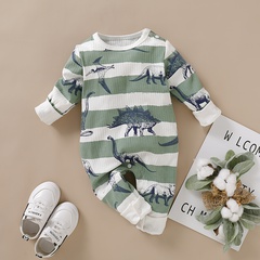Spring and summer baby boys and girls neutral pit strip printing dinosaur romper