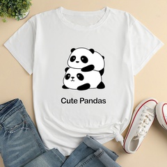 Panda Print Ladies Loose Casual T-Shirt