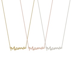 Collier pendentif tricolore en alliage de lettre brillante simple Mama