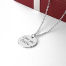 simple creative Fathers Day gift glossy alloy round letter dripping oil necklacepicture10