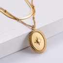 Simple Hollow Chain Stainless Steel Flat Snake Chain Star Pendant Double Layer Necklacepicture9