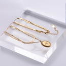 Simple Hollow Chain Stainless Steel Flat Snake Chain Star Pendant Double Layer Necklacepicture10