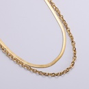 Simple Stainless Steel Hollow Snake Chain Cross Chain Double Layer Necklacepicture12
