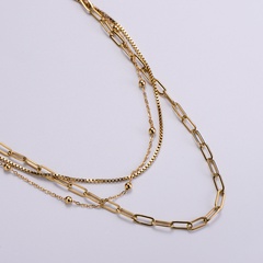 simple hollow chain stainless steel collarbone chain multi-layer necklace wholesale