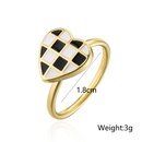 fashion copper plated 18K gold black and white dripping oil heart open ring femalepicture10