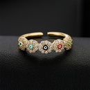 new geometric copperplated 18K gold zircon drip oil devils eye ring wholesalepicture7