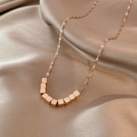 simple geometric solid color titanium steel necklace wholesale's discount tags