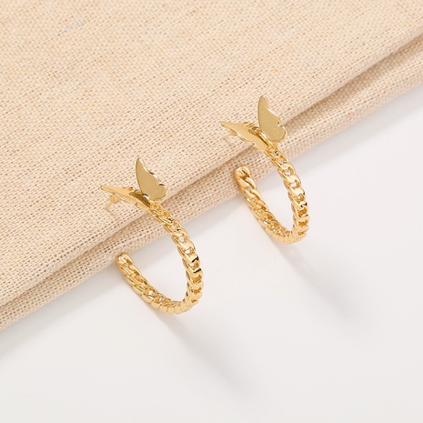 jewelry fashion geometric C-shaped punk metal butterfly earrings wholesale's discount tags