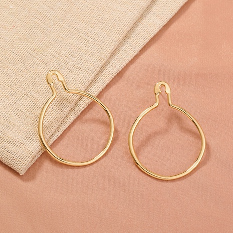 fashion geometric hollow pin round shaped alloy earrings wholesale NHDB642206's discount tags