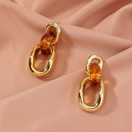 vintage circle matte long gold geometric retro earrings wholesale NHDB642218's discount tags