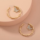 fashion butterfly Cshaped geometric inlaid rhinestone earrings wholesalepicture10