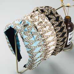Coréen nouveau noeud de perle noué large bandeau tissu lavage visage cheveux accessoires