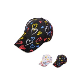 Korean fashion wide-brimmed shade printing heart women's baseball cap
