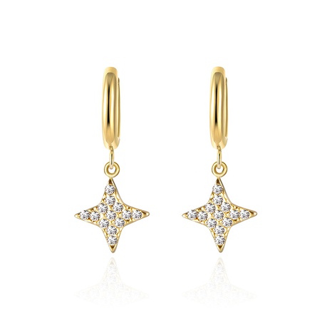 four-pointed star earrings stainless steel plated simple ear buckle wholesale  NHWC642293's discount tags