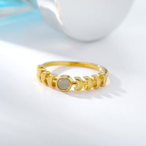 anillo de luna de ópalo de moda anillo de cobre sol's discount tags