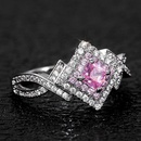new accessories creative cross winding pink diamond zircon copper ringpicture11